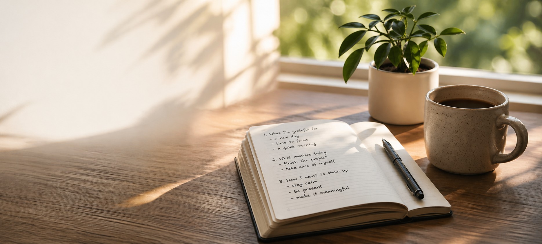 Simple morning journal for consistency